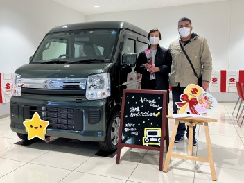 Ｏ様、本日エブリイワゴンご納車させていただきました！！